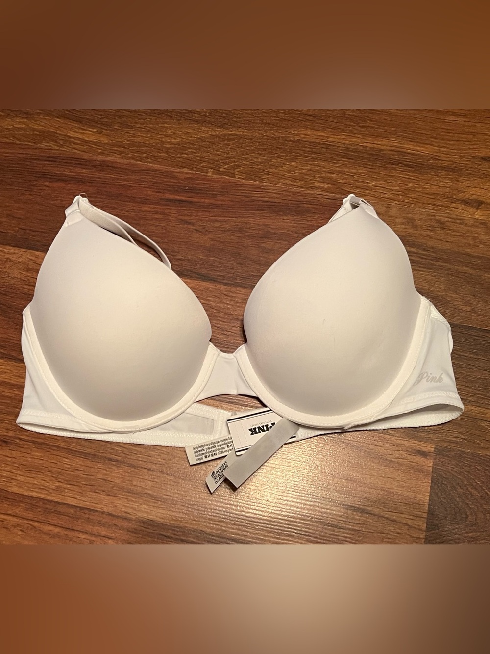 PINK Victoria's Secret White Seamless Push-Up Bra